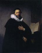 REMBRANDT Harmenszoon van Rijn Portrait of Johannes Wtenbogaert oil painting